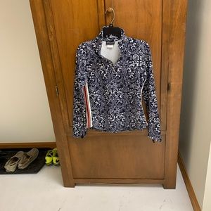 ATHLETA pullover work out top 1/4 zip MED 18-19 pit pit poly spandex blend